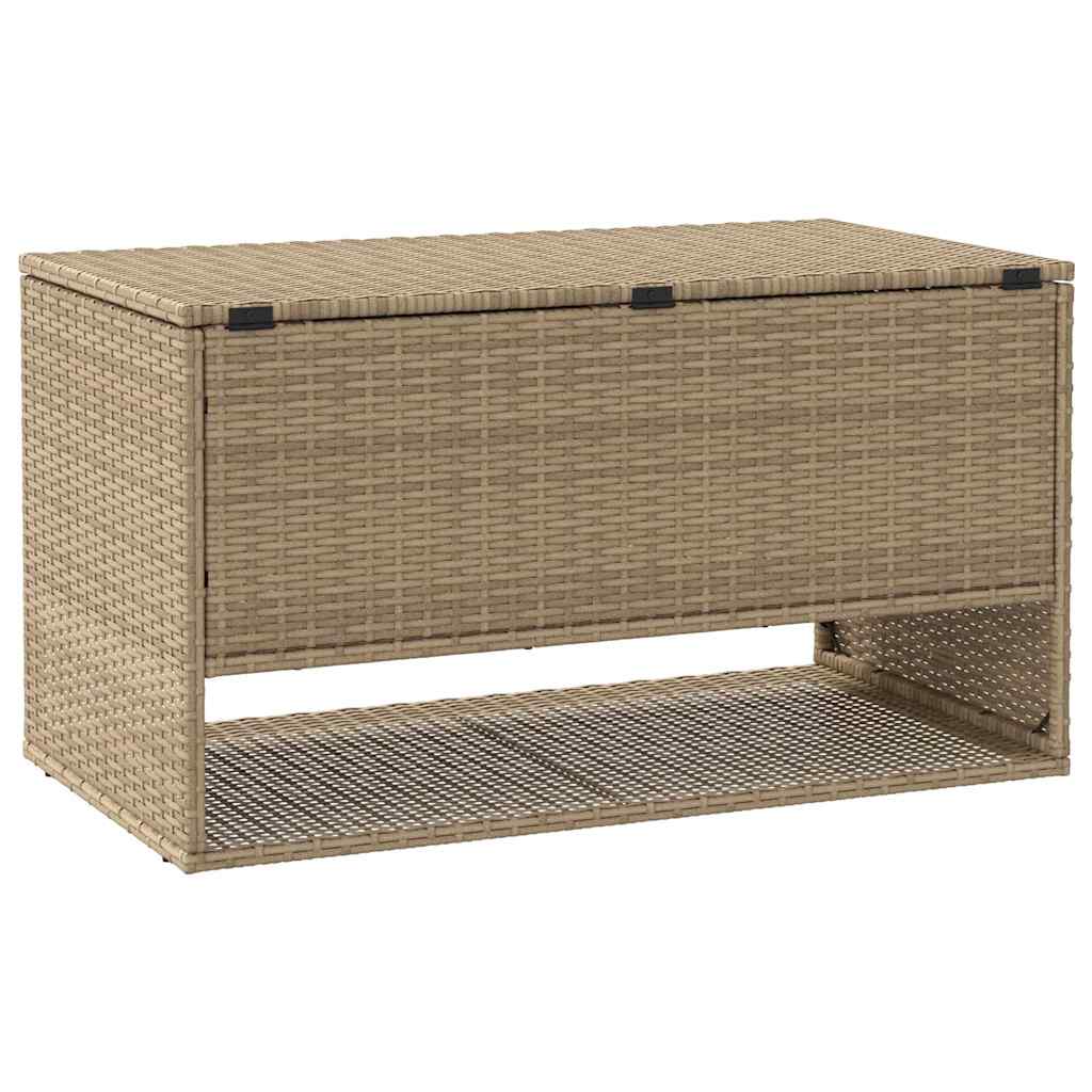 vidaXL Skrzynka na poduszki ogrodowe beżowa 100x55x55,5 cm polirattan