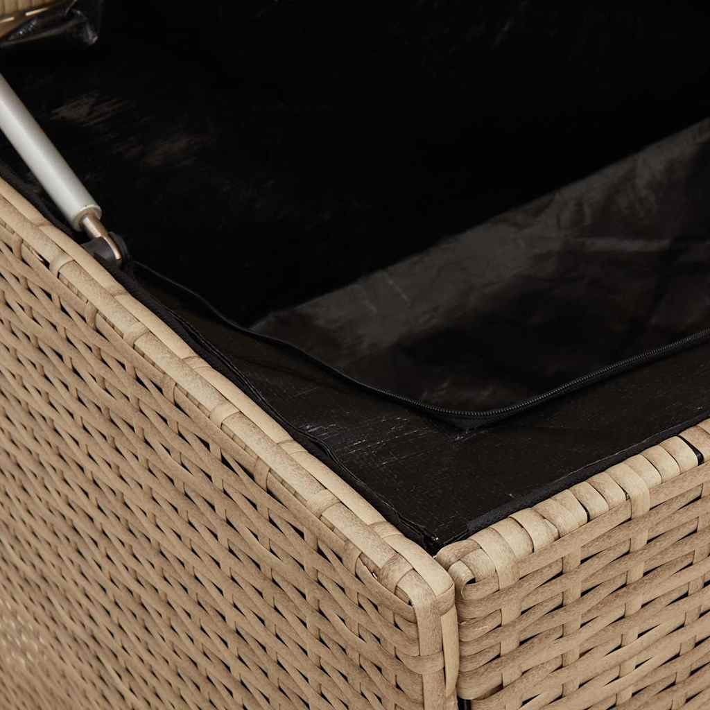 vidaXL Skrzynka na poduszki ogrodowe beżowa 100x55x55,5 cm polirattan
