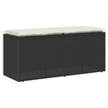 vidaXL Ławka ogrodowa z poduszką Czarna 110x40x44 cm Polirattan