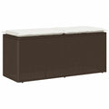 vidaXL Ławka ogrodowa z poduszką Brązowa 110x40x44 cm Polirattan