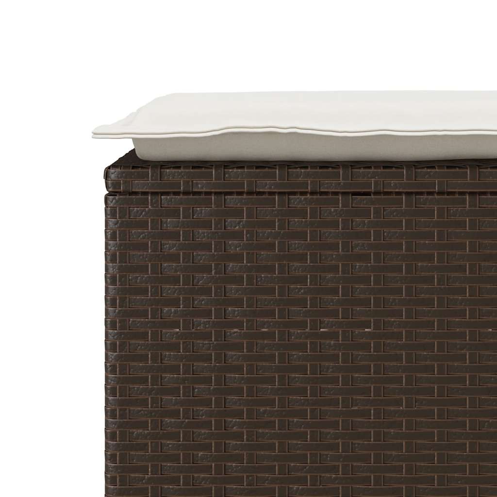 vidaXL Ławka ogrodowa z poduszką Brązowa 110x40x44 cm Polirattan