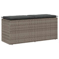 vidaXL Ławka ogrodowa z poduszką Szara 110x40x44 cm Polirattan