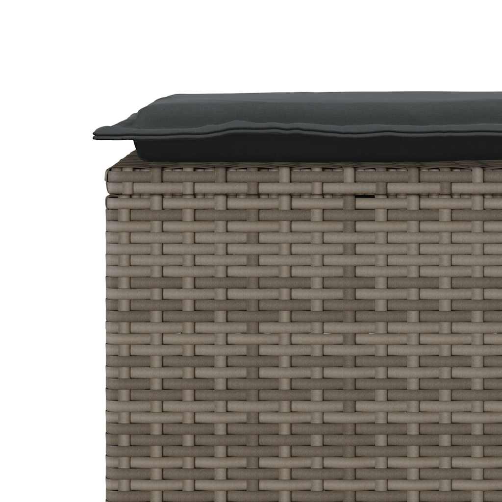 vidaXL Ławka ogrodowa z poduszką Szara 110x40x44 cm Polirattan