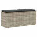 vidaXL Ławka ogrodowa z poduszką Jasnoszara 110x40x44 cm Polirattan