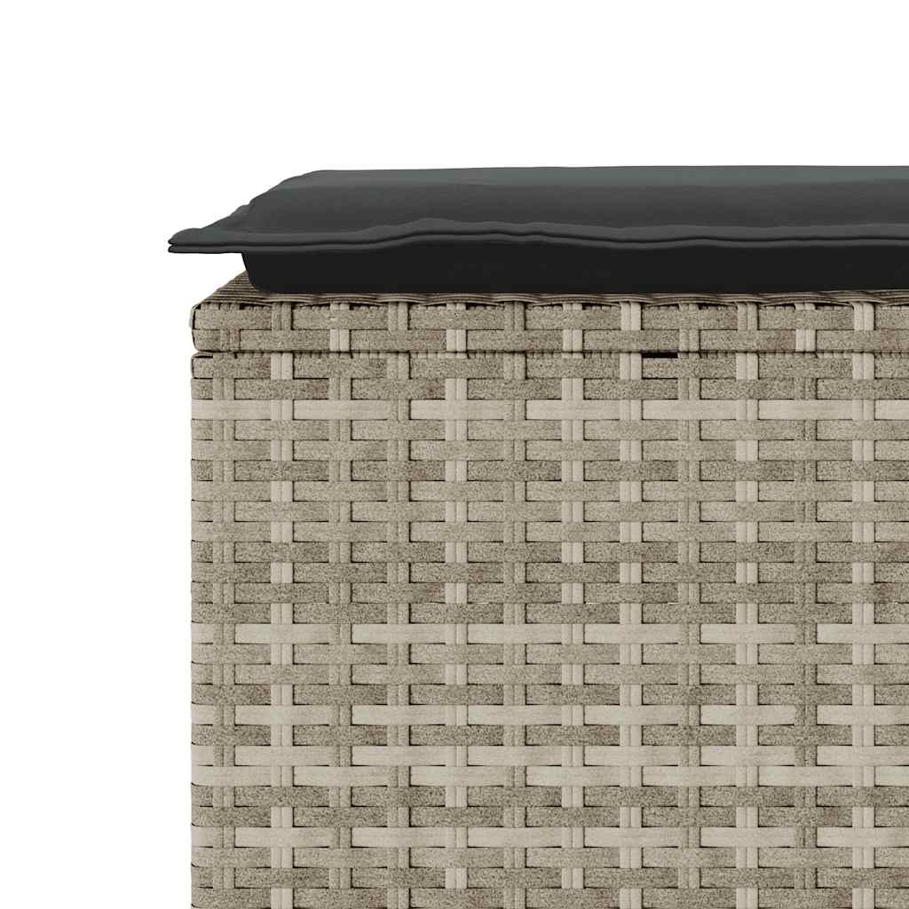 vidaXL Ławka ogrodowa z poduszką Jasnoszara 110x40x44 cm Polirattan