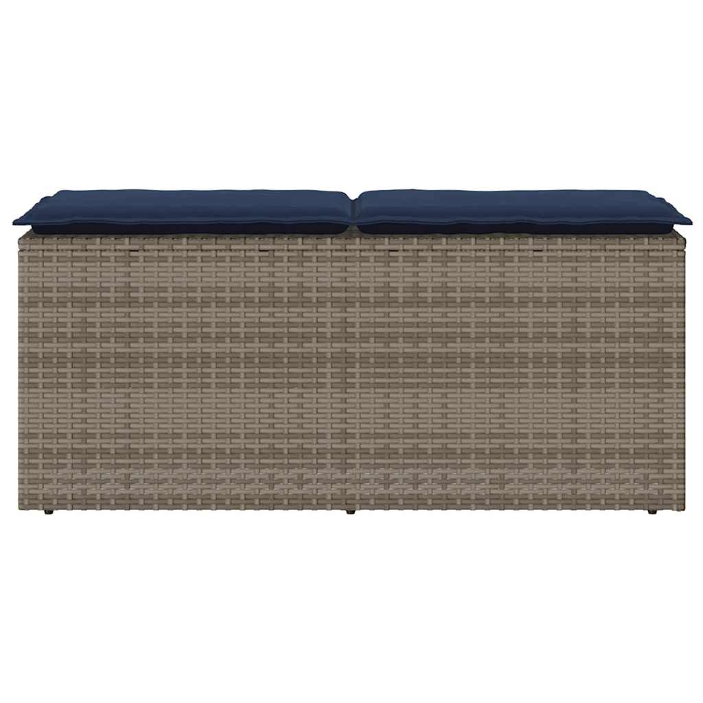 vidaXL Ławka ogrodowa z poduszką Szara 110x40x44 cm Polirattan
