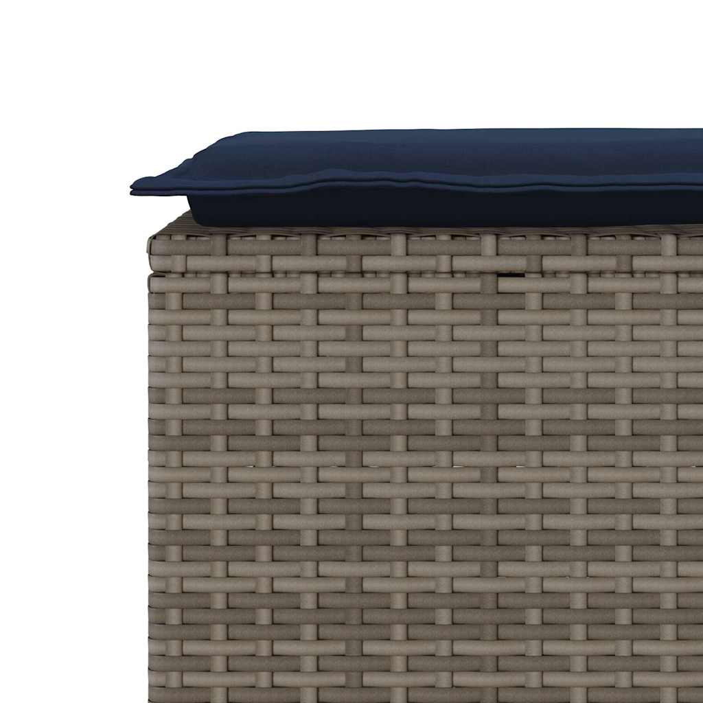 vidaXL Ławka ogrodowa z poduszką Szara 110x40x44 cm Polirattan
