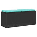 vidaXL Ławka ogrodowa z poduszką Czarna 110x40x44 cm Polirattan