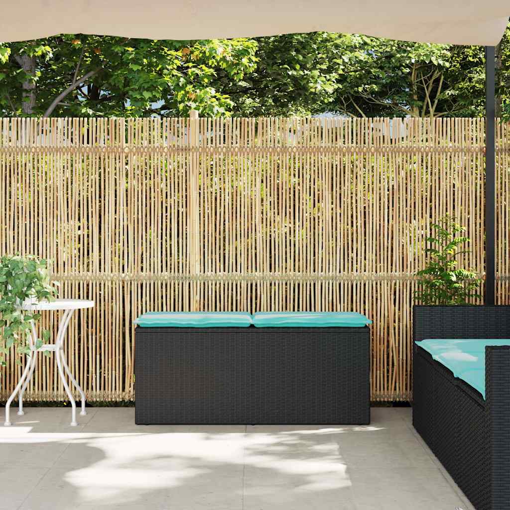 vidaXL Ławka ogrodowa z poduszką Czarna 110x40x44 cm Polirattan