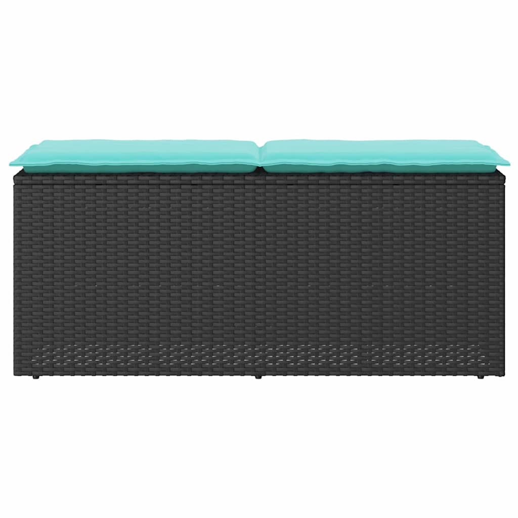 vidaXL Ławka ogrodowa z poduszką Czarna 110x40x44 cm Polirattan