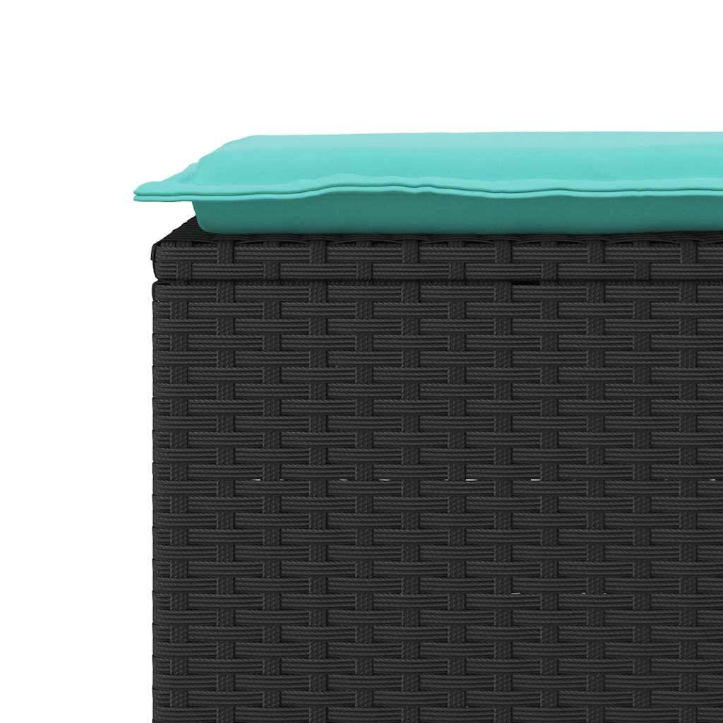 vidaXL Ławka ogrodowa z poduszką Czarna 110x40x44 cm Polirattan