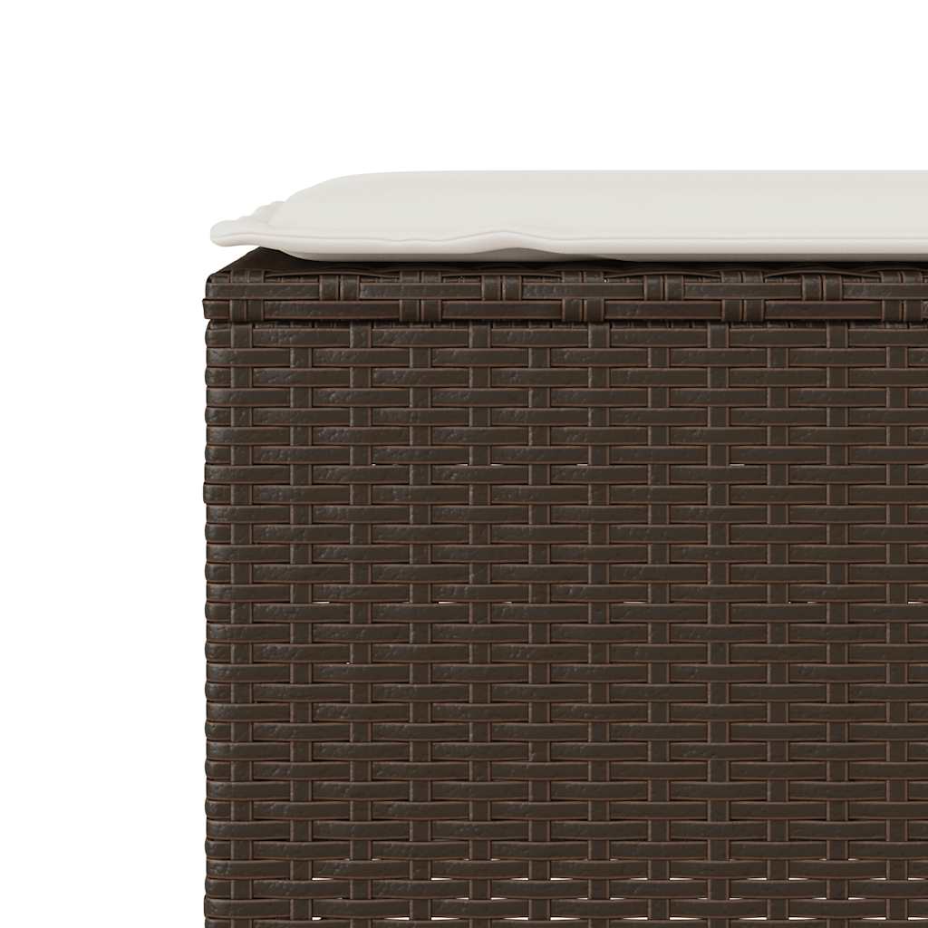 vidaXL Ławka ogrodowa z poduszką Brązowa 110x30x40,5 cm Polirattan