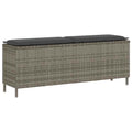 vidaXL Ławka ogrodowa z poduszką Szara 110x30x40,5 cm Polirattan