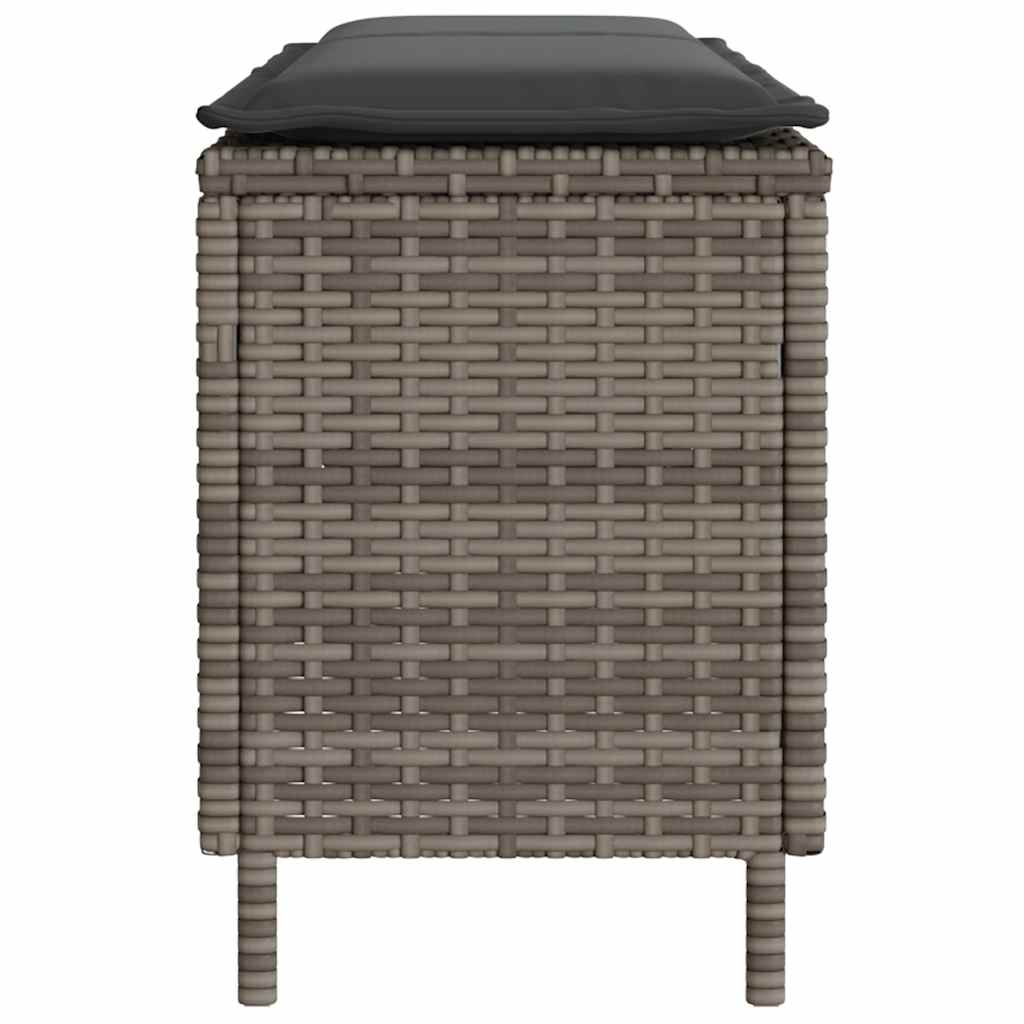vidaXL Ławka ogrodowa z poduszką Szara 110x30x40,5 cm Polirattan