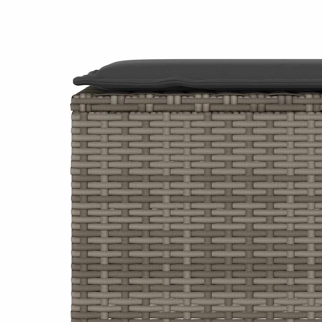 vidaXL Ławka ogrodowa z poduszką Szara 110x30x40,5 cm Polirattan