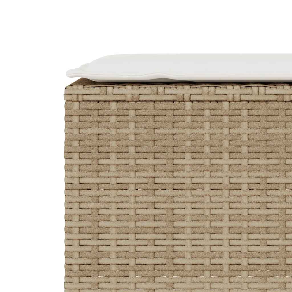 vidaXL Ławka ogrodowa z poduszką beżowa 110x30x40,5 cm polirattan