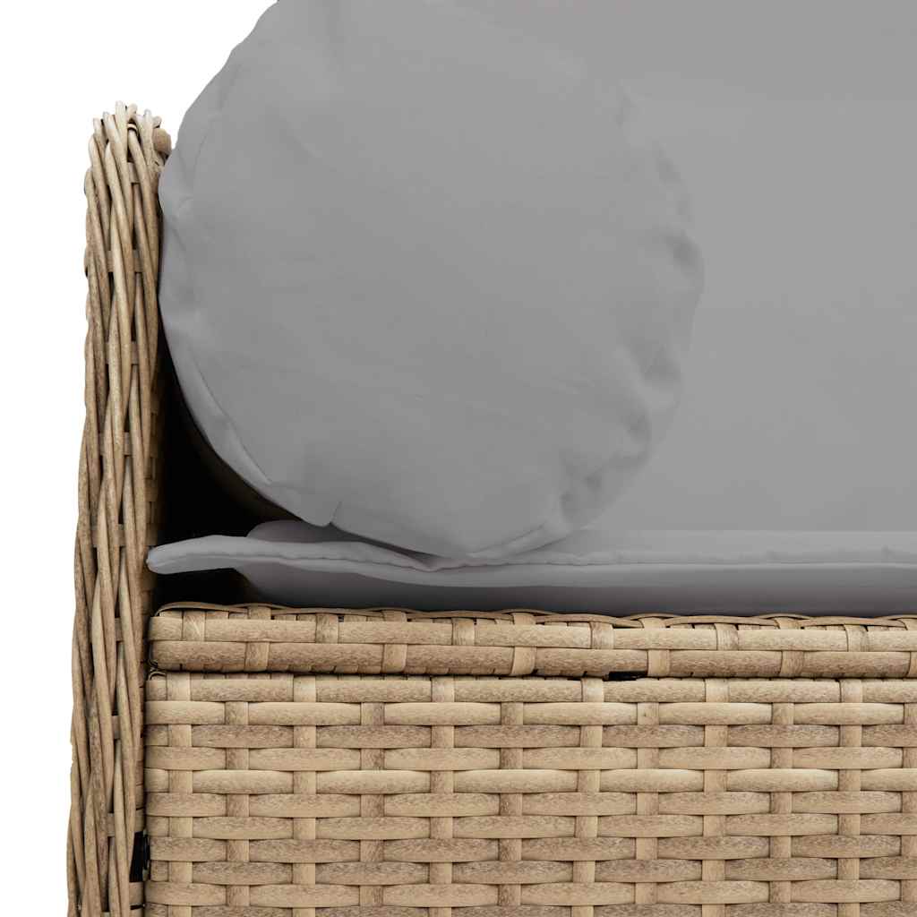 vidaXL Sofa ogrodowa z poduszkami, 3-osobowa, beż, polirattan