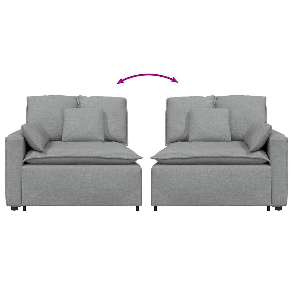 vidaXL Modułowy podłokietnik sofy modułowej z poduszkami jasnoszary