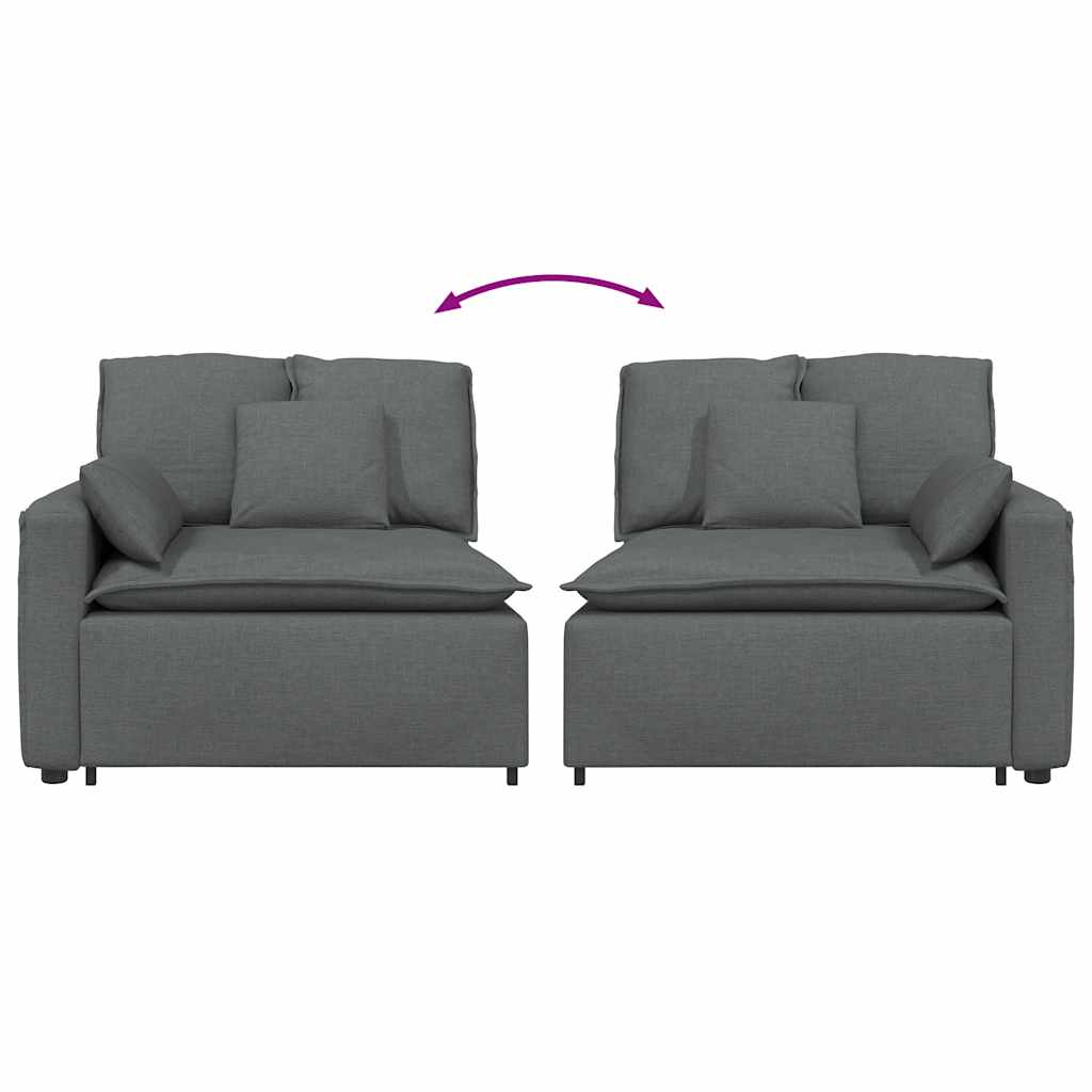 vidaXL Modułowy podłokietnik sofy modułowej z poduszkami Ciemnoszary