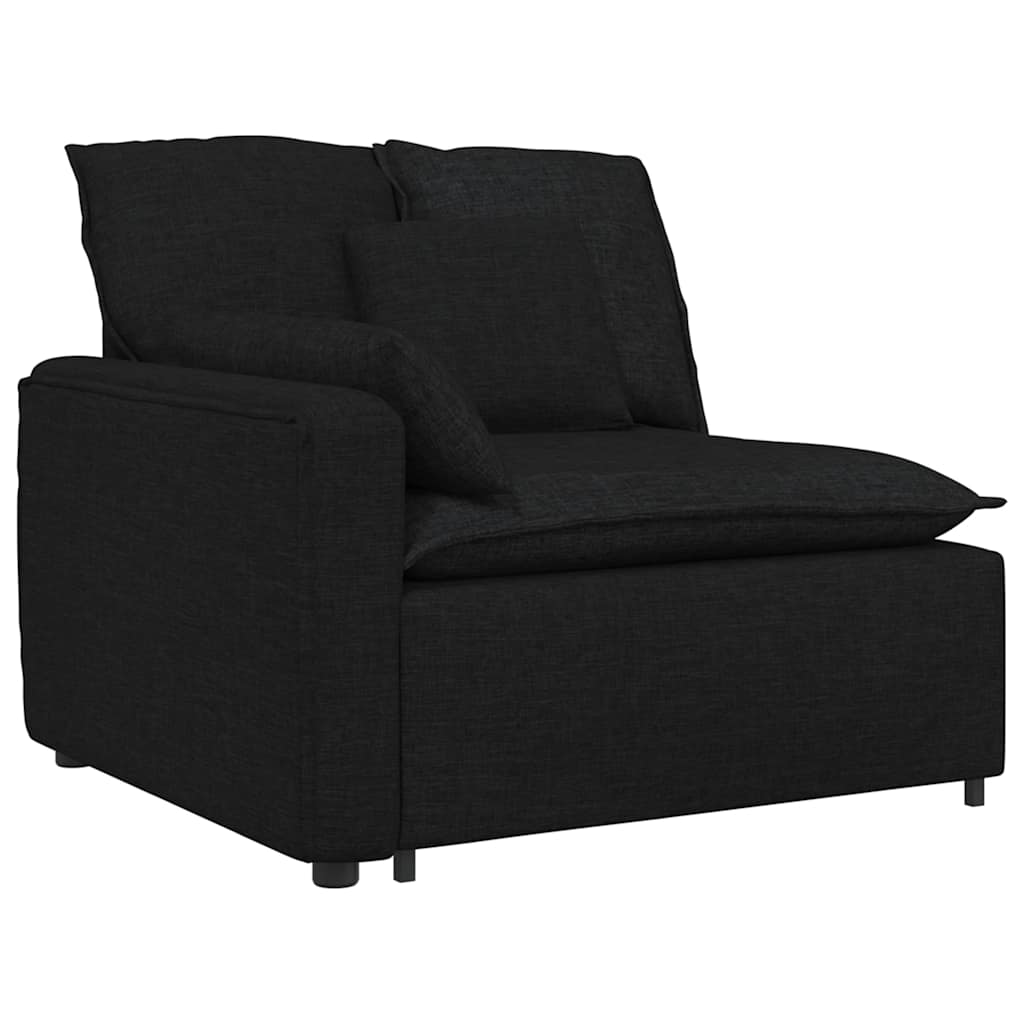 vidaXL Modułowy podłokietnik sofy modułowej z poduszkami czarny 100 cm