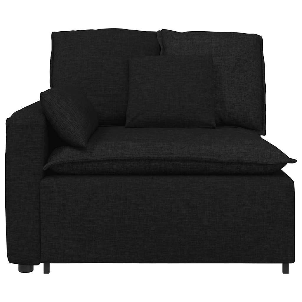 vidaXL Modułowy podłokietnik sofy modułowej z poduszkami czarny 100 cm