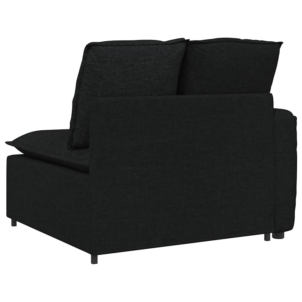 vidaXL Modułowy podłokietnik sofy modułowej z poduszkami czarny 100 cm
