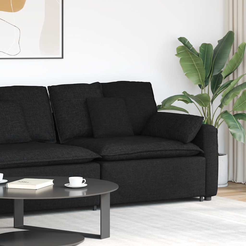 vidaXL Modułowy podłokietnik sofy modułowej z poduszkami czarny 100 cm