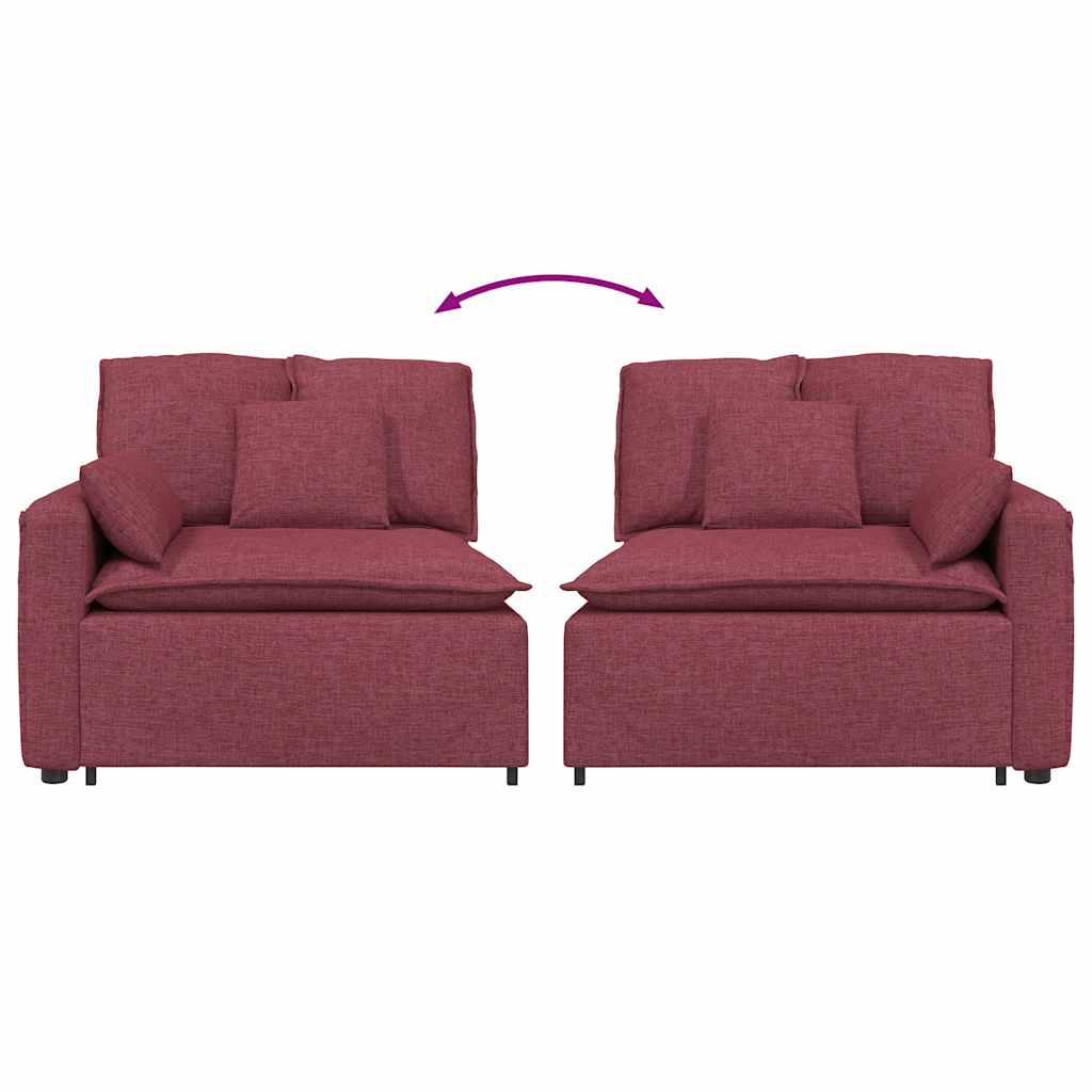 vidaXL Modułowy podłokietnik sofy modułowej z poduszkami wino czerwone