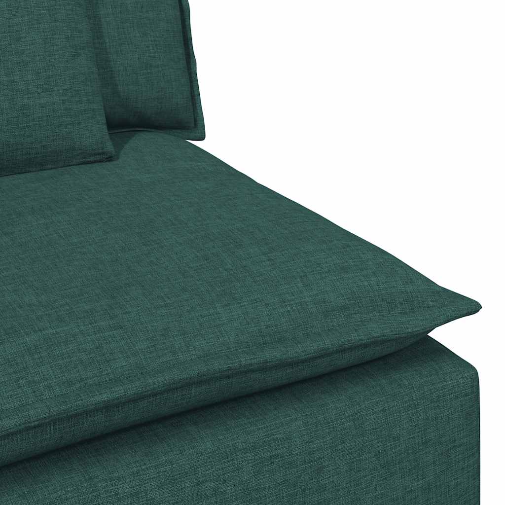 vidaXL Modułowy podłokietnik sofy modułowej z poduszkami ciemnozielony