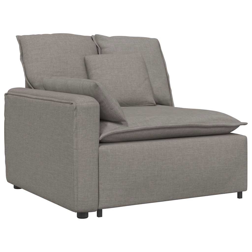 vidaXL Modułowy podłokietnik sofy modułowej z poduszkami Taupe 100 cm