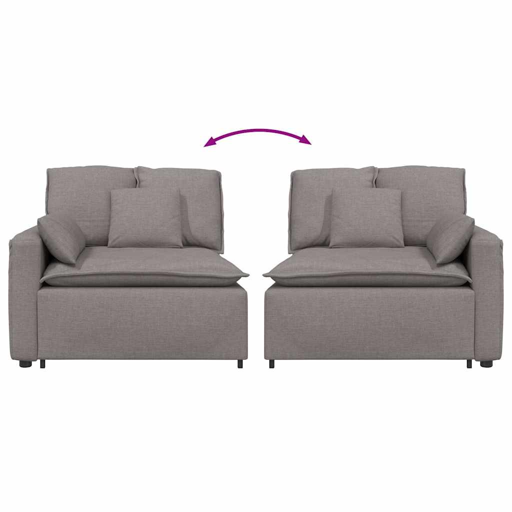 vidaXL Modułowy podłokietnik sofy modułowej z poduszkami Taupe 100 cm