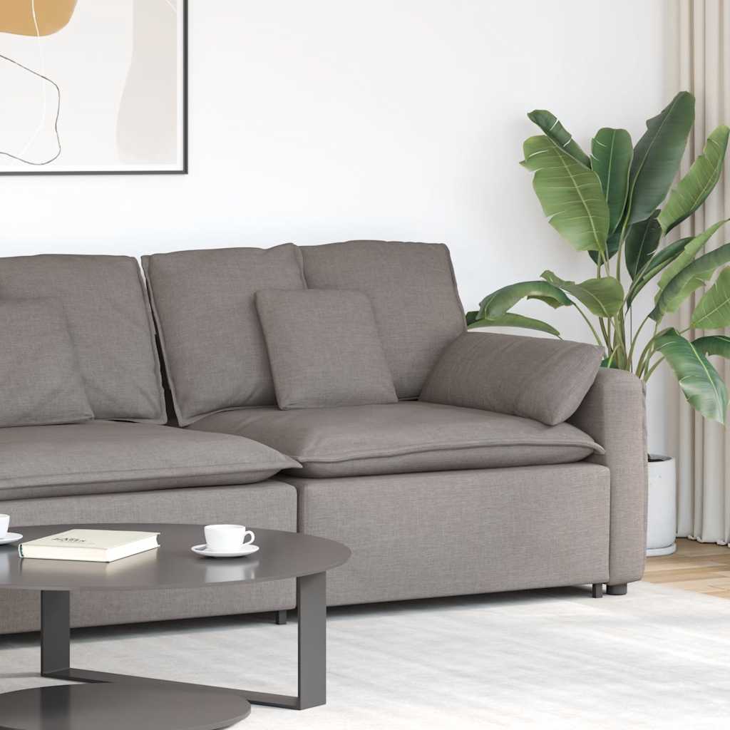 vidaXL Modułowy podłokietnik sofy modułowej z poduszkami Taupe 100 cm