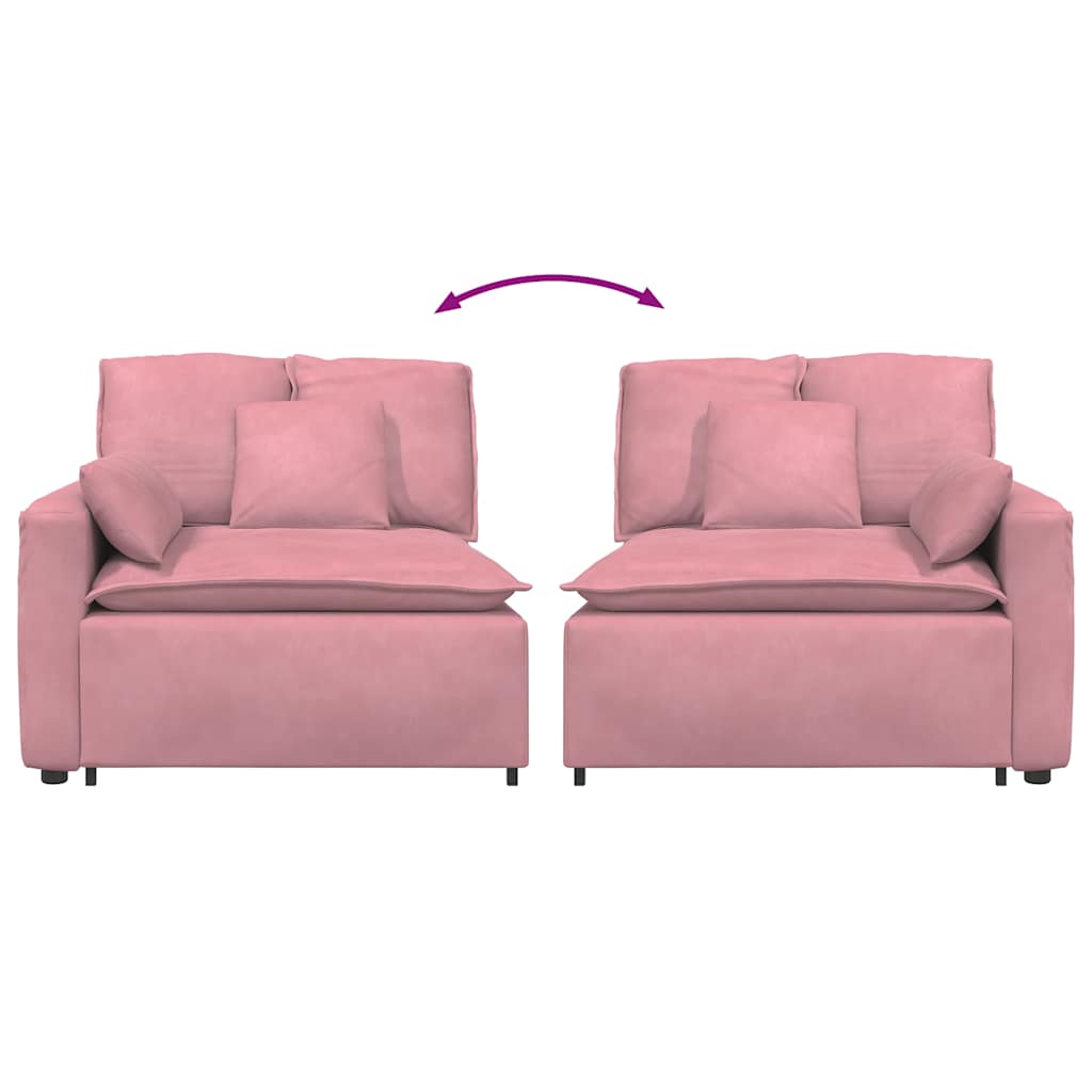 vidaXL Modułowy podłokietnik sofy modułowej z poduszkami różowy 100 cm
