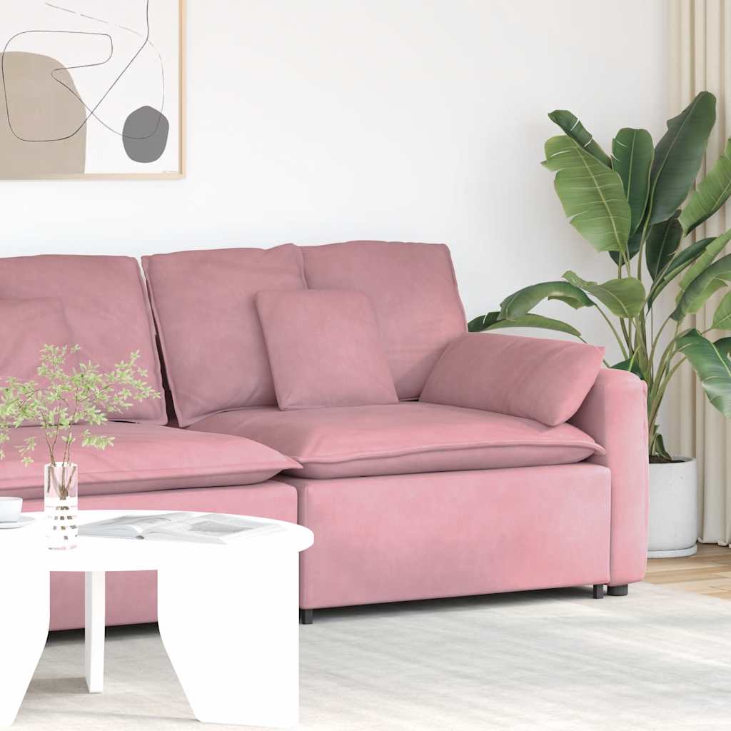 vidaXL Modułowy podłokietnik sofy modułowej z poduszkami różowy 100 cm