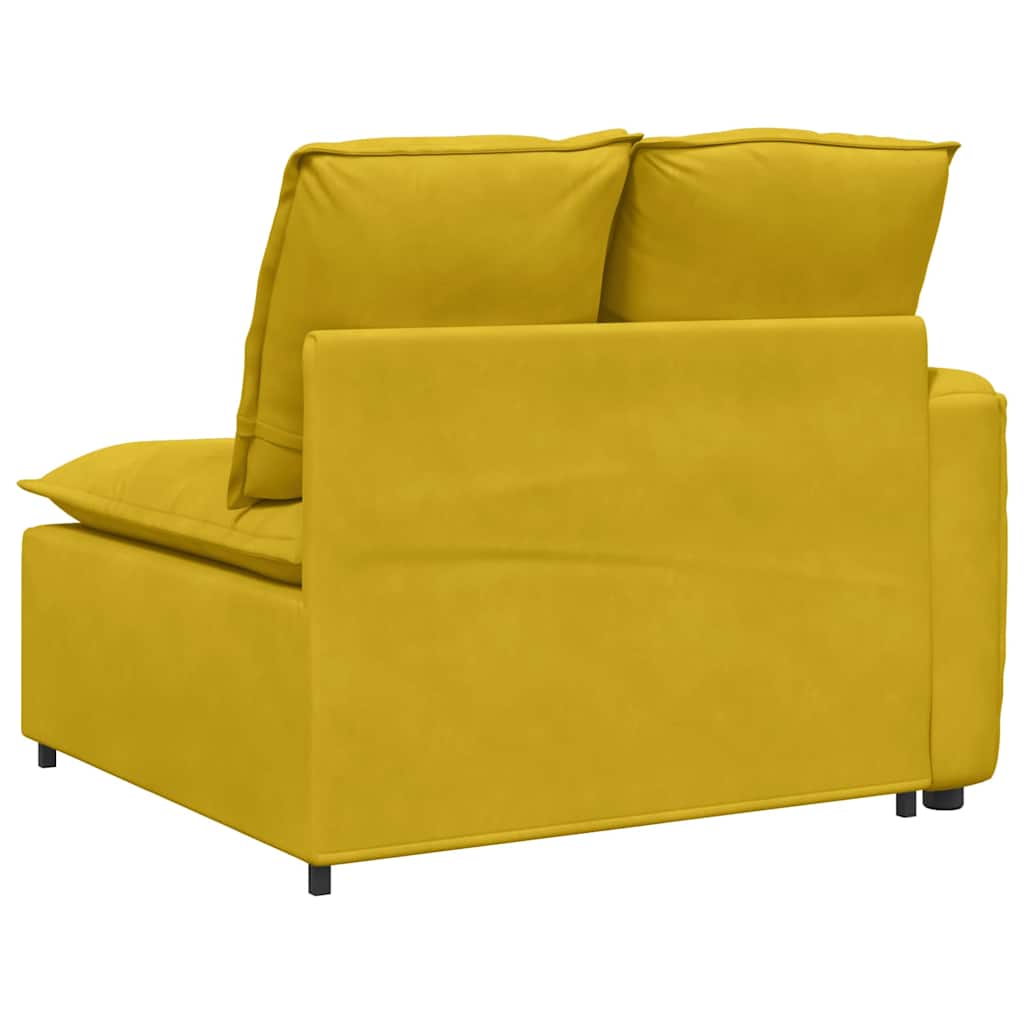 vidaXL Modułowy podłokietnik sofy modułowej z poduszkami żółty 100 cm