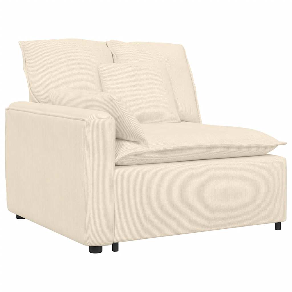 vidaXL Modułowy podłokietnik sofy modułowej z poduszkami kremowy