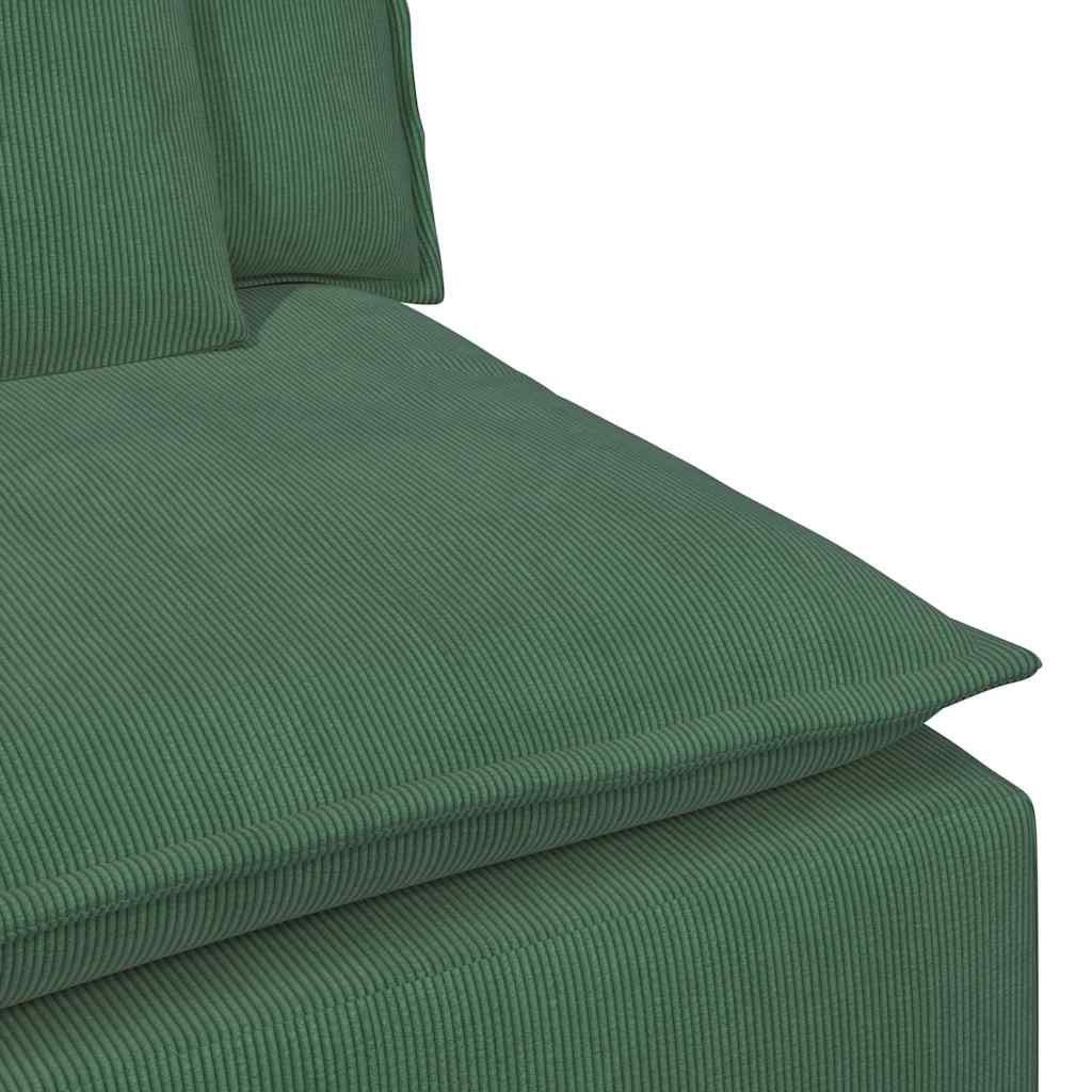 vidaXL Modułowy podłokietnik sofy modułowej z poduszkami ciemnozielona 100 cm