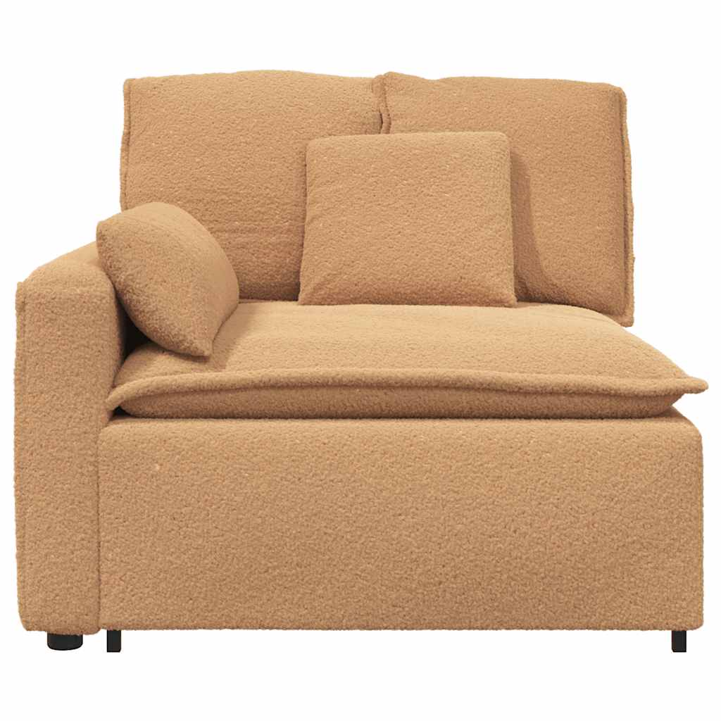 vidaXL Modułowy podłokietnik sofy modułowej z poduszkami beżowy 100 cm