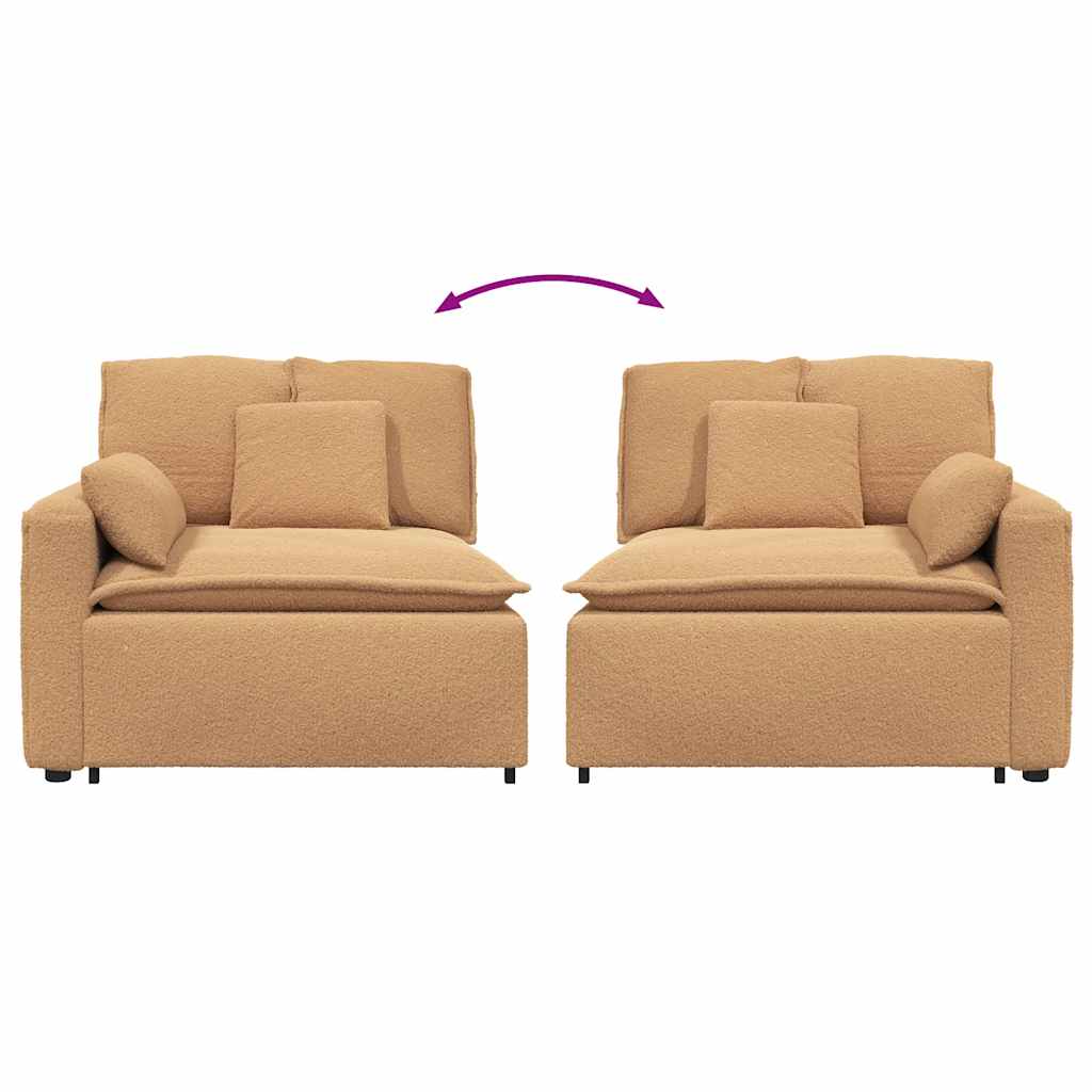 vidaXL Modułowy podłokietnik sofy modułowej z poduszkami beżowy 100 cm