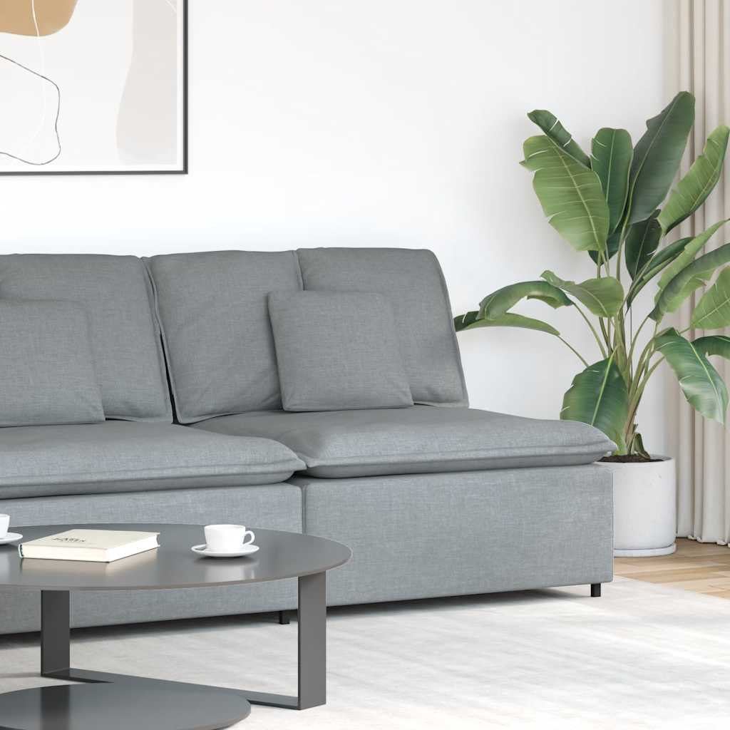 vidaXL Modułowy moduł centralny sofy z poduszkami Jasnoszary 100 cm