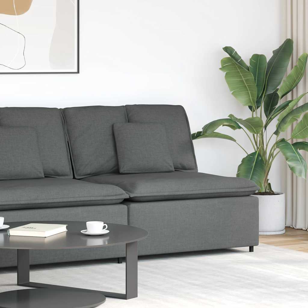 vidaXL Modułowy moduł centralny sofy z poduszkami Ciemnoszary 100 cm