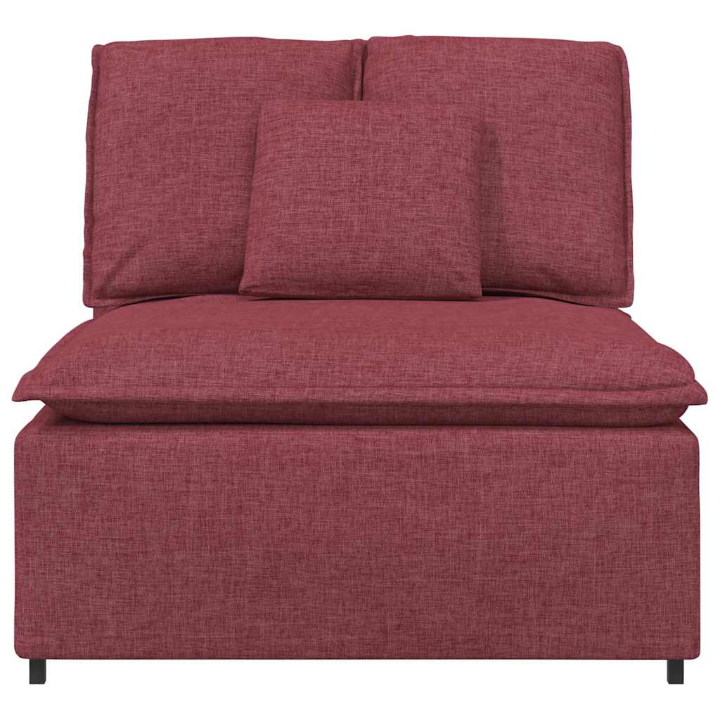 vidaXL Modułowy moduł centralny sofy z poduszkami Wino czerwone 100 cm