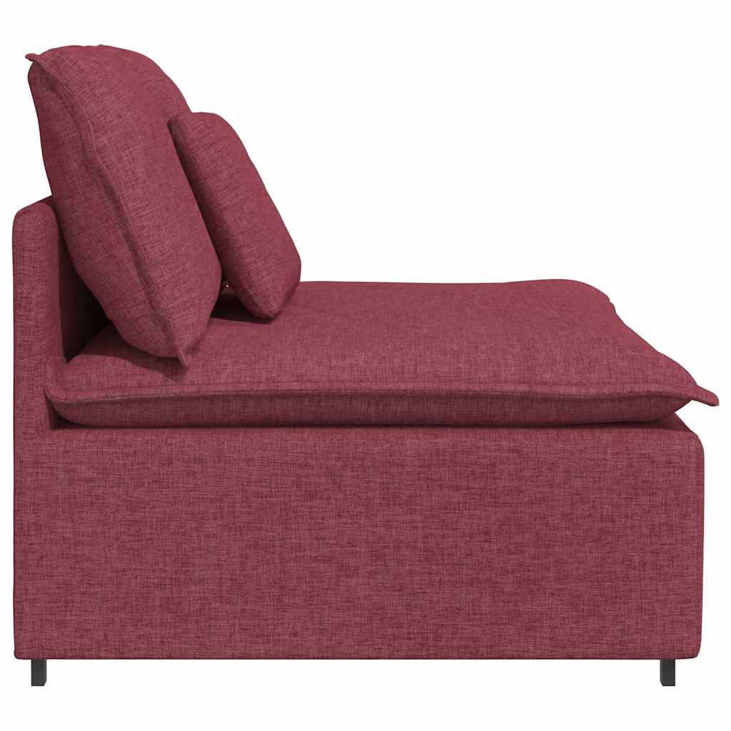 vidaXL Modułowy moduł centralny sofy z poduszkami Wino czerwone 100 cm