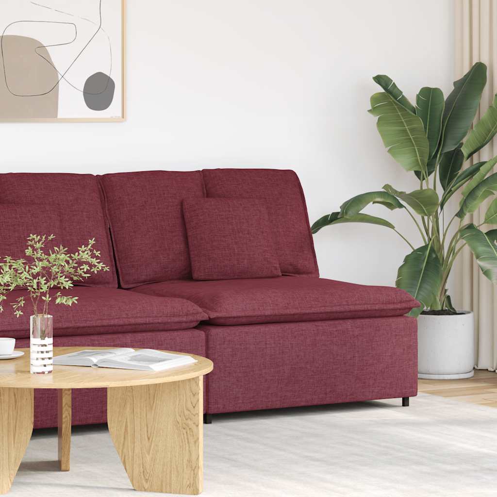 vidaXL Modułowy moduł centralny sofy z poduszkami Wino czerwone 100 cm