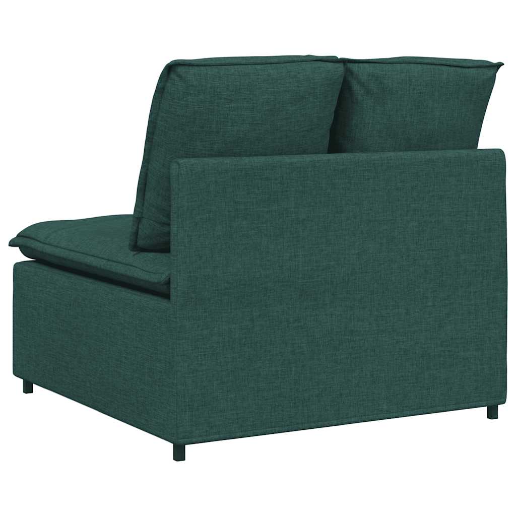 vidaXL Modułowy moduł centralny sofy z poduszkami Ciemnozielony 100 cm