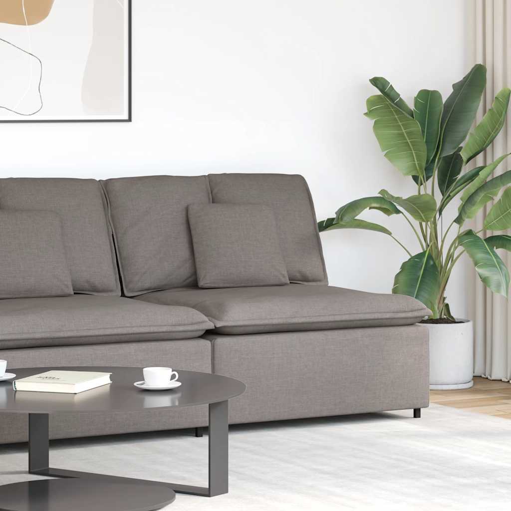 vidaXL Modułowy moduł centralny sofy z poduszkami Taupe 100 cm