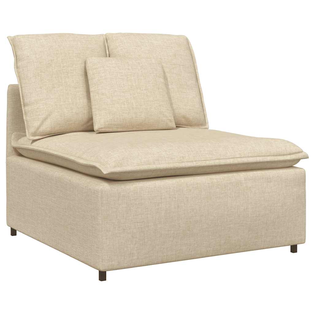 vidaXL Modułowy moduł centralny sofy z poduszkami kremowy 100 cm