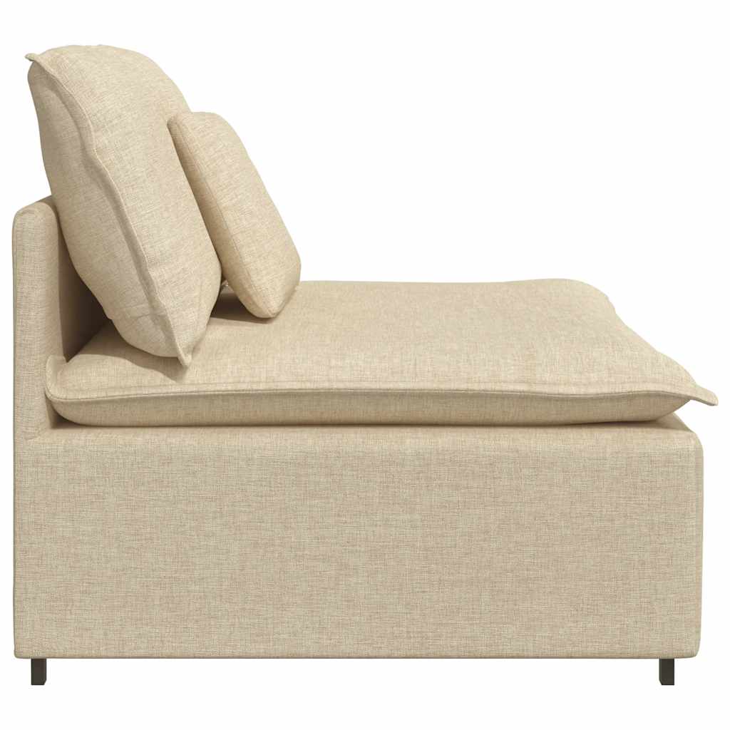 vidaXL Modułowy moduł centralny sofy z poduszkami kremowy 100 cm