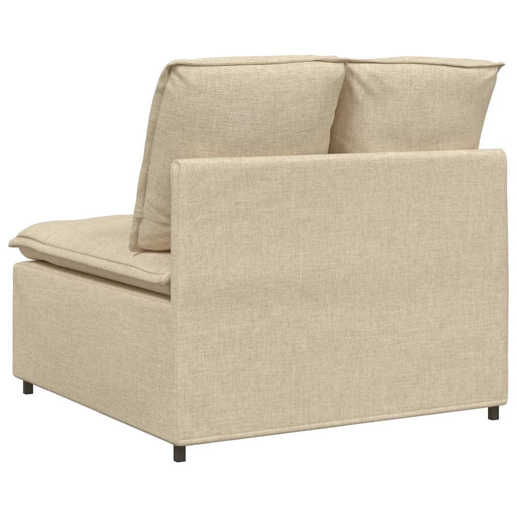 vidaXL Modułowy moduł centralny sofy z poduszkami kremowy 100 cm