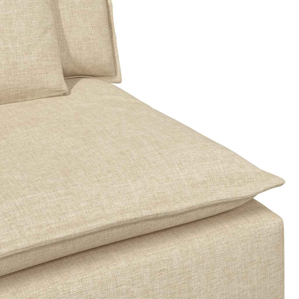 vidaXL Modułowy moduł centralny sofy z poduszkami kremowy 100 cm